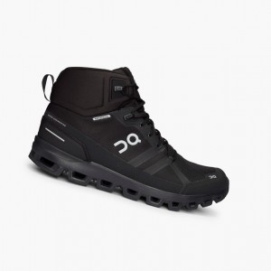 Black Men's On Running Cloudrock Waterproof Hiking Boots | 631497-QIA