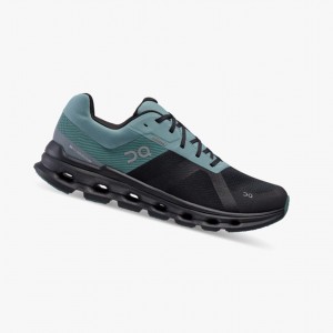 Black Men's On Running Cloudrunner Waterproof Running Shoes | 203145-WHC