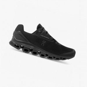 Black Men's On Running Cloudstratus Road Running Shoes | 709351-NQM