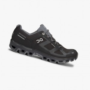 Black Men's On Running Cloudventure Waterproof Trail Running Shoes | 307586-DEP