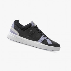 Black / Lavender Women's On Running THE ROGER Clubhouse Sneakers | 943526-WSN