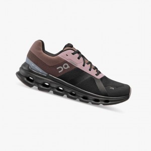 Black / Purple Women's On Running Cloudrunner Waterproof Running Shoes | 539014-HSQ