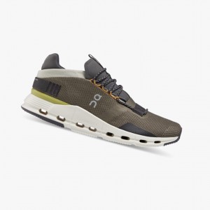 Dark Green Men's On Running Cloudnova Sneakers | 048392-FYH