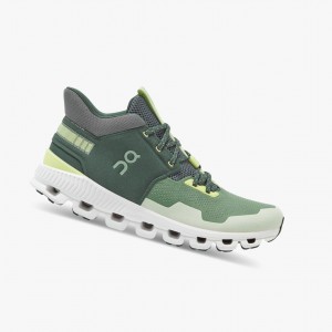 Green Men's On Running Cloud Hi Edge Road Running Shoes | 964530-AFP