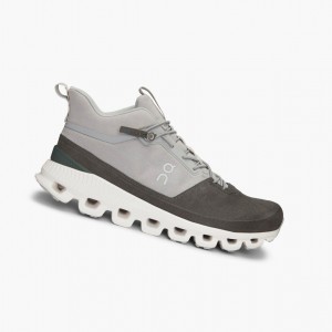 Grey Men's On Running Cloud Hi Road Running Shoes | 930276-BAQ