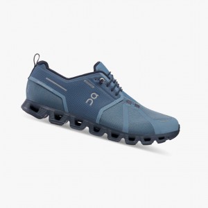 Navy Men's On Running Cloud 5 Waterproof Running Shoes | 908574-MKF