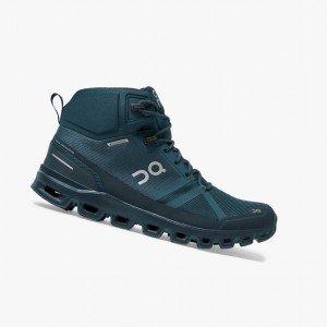 Navy Men's On Running Cloudrock Waterproof Hiking Boots | 239671-CYH