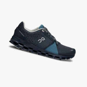 Navy Women's On Running Cloudstratus Road Running Shoes | 087936-GZH