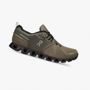 Olive / Black Men's On Running Cloud 5 Waterproof Running Shoes | 213594-YFM