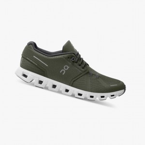 Olive / White Men's On Running Cloud 5 Running Shoes | 748603-KTS