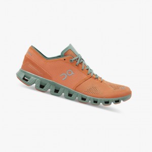 Orange Men's On Running Cloud X Training Shoes | 713265-BWR