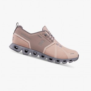 Rose / Khaki Women's On Running Cloud 5 Waterproof Running Shoes | 738549-SFL