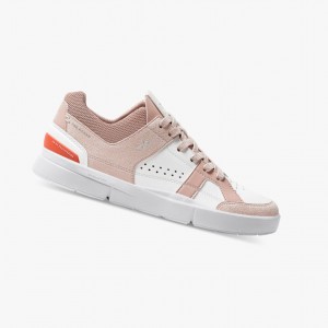 Rose / White Women's On Running THE ROGER Clubhouse Sneakers | 407316-VXN