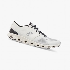 White / Black Men's On Running Cloud X 3 Training Shoes | 721963-TYF