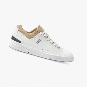 White / Brown Women's On Running THE ROGER Advantage Sneakers | 082953-JCL