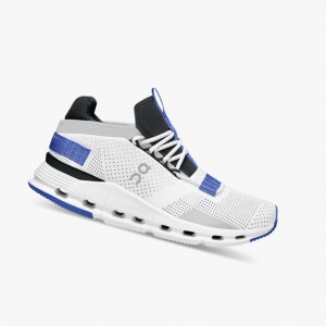 White / Deep Blue Women's On Running Cloudnova Sneakers | 380124-HYZ