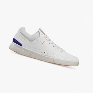 White / Indigo Men's On Running THE ROGER Centre Court Sneakers | 586127-ARI