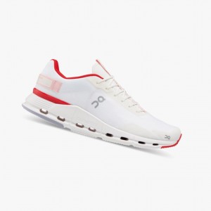 White / Red Men's On Running Cloudnova Form Running Shoes | 645209-SRH