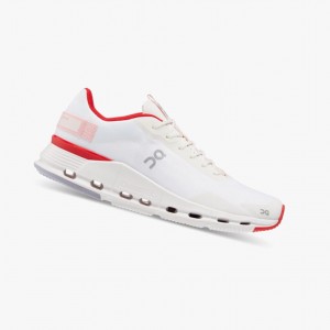 White / Red Women's On Running Cloudnova Form Running Shoes | 270589-GTM