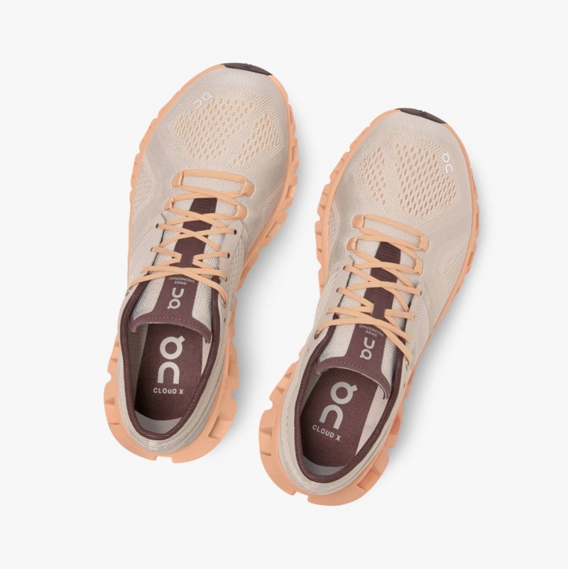 Almond Women's On Running Cloud X Training Shoes | 709826-DWV