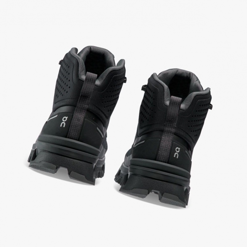 Black Men's On Running Cloudrock 2 Waterproof Hiking Boots | 460258-ZQI