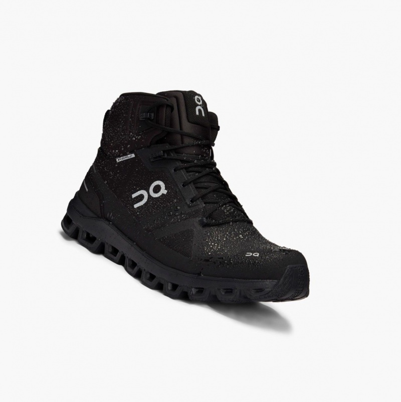 Black Men's On Running Cloudrock Waterproof Hiking Boots | 631497-QIA