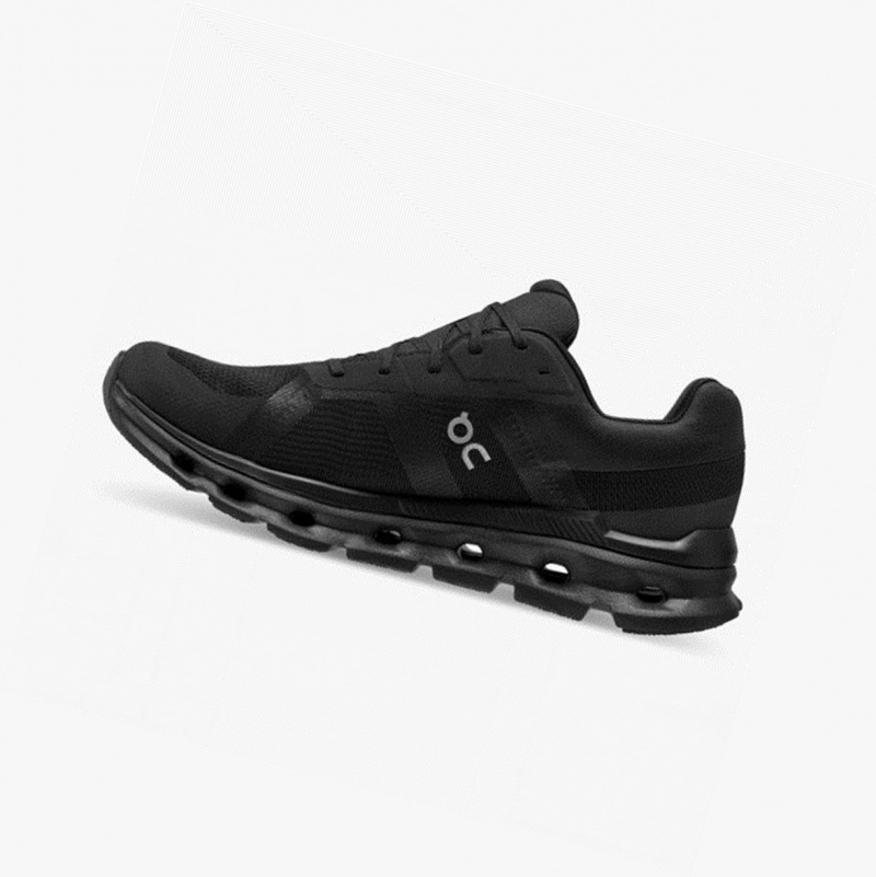 Black Men's On Running Cloudrunner Waterproof Running Shoes | 936187-MPC