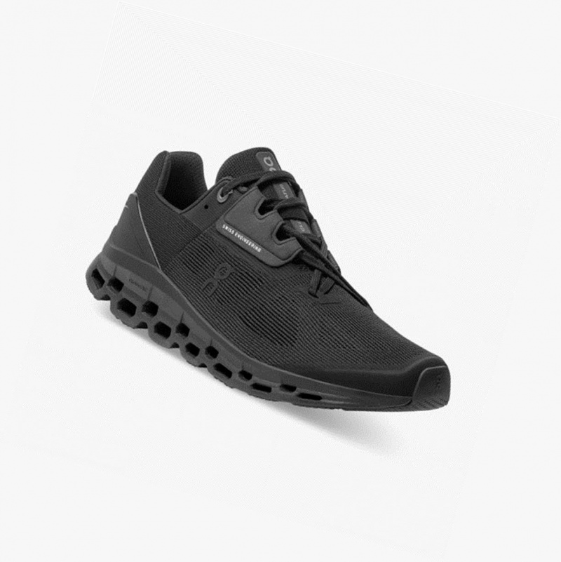 Black Men's On Running Cloudstratus Road Running Shoes | 709351-NQM