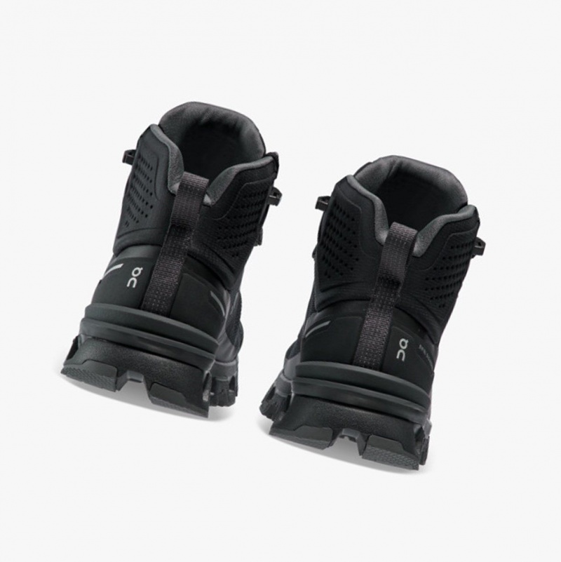 Black Women's On Running Cloudrock 2 Waterproof Hiking Boots | 859021-TZL