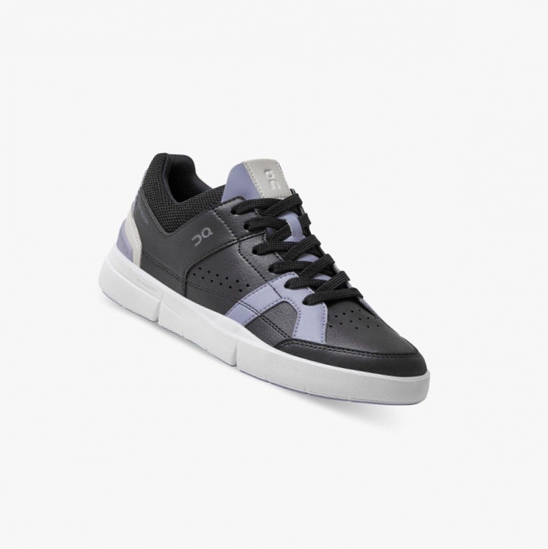 Black / Lavender Women's On Running THE ROGER Clubhouse Sneakers | 943526-WSN