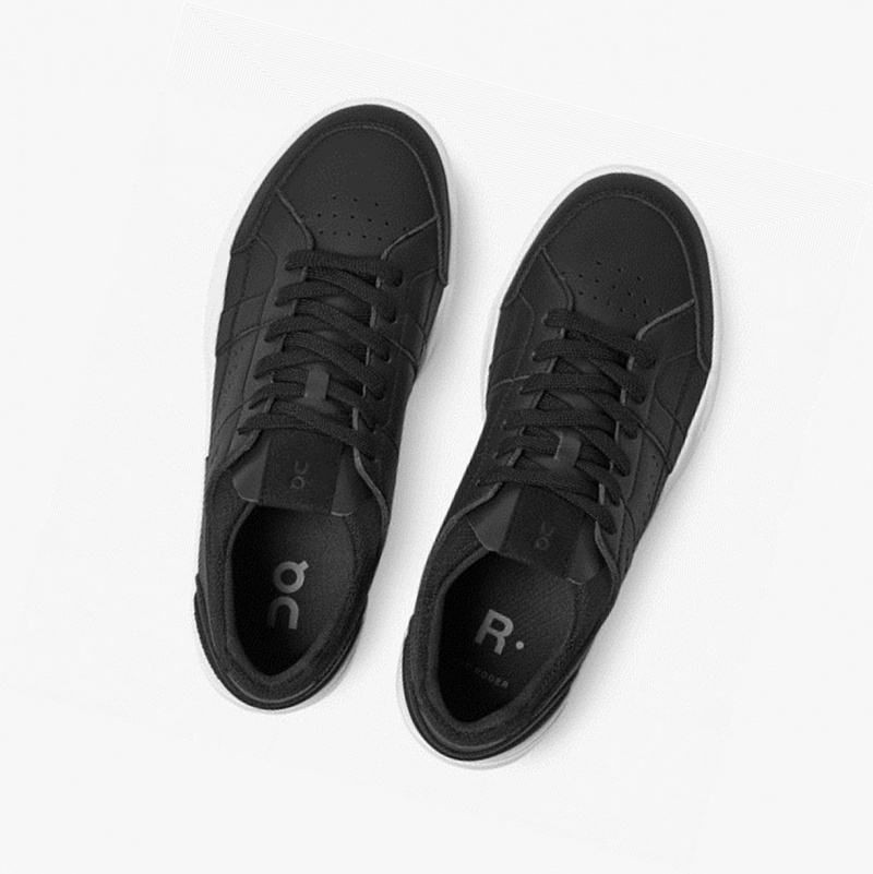 Black / White Men's On Running THE ROGER Clubhouse Sneakers | 273840-UHT