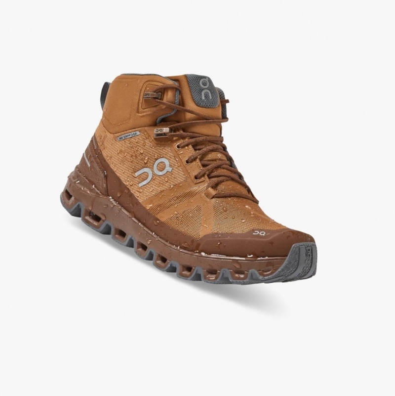 Brown Women's On Running Cloudrock Waterproof Hiking Boots | 253147-CJH