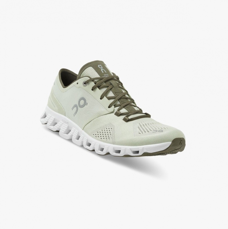 Green Men's On Running Cloud X Training Shoes | 184376-HCQ