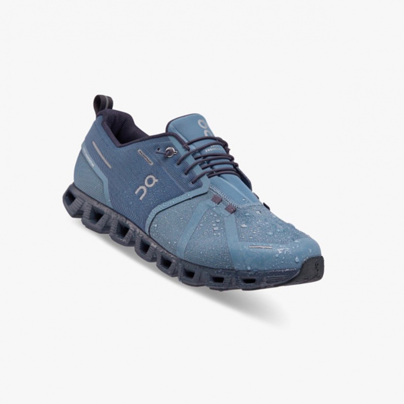 Navy Men's On Running Cloud 5 Waterproof Running Shoes | 908574-MKF