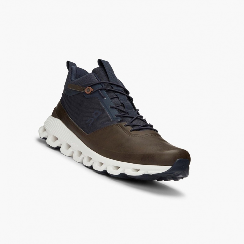 Navy Men's On Running Cloud Hi Road Running Shoes | 591624-DQE