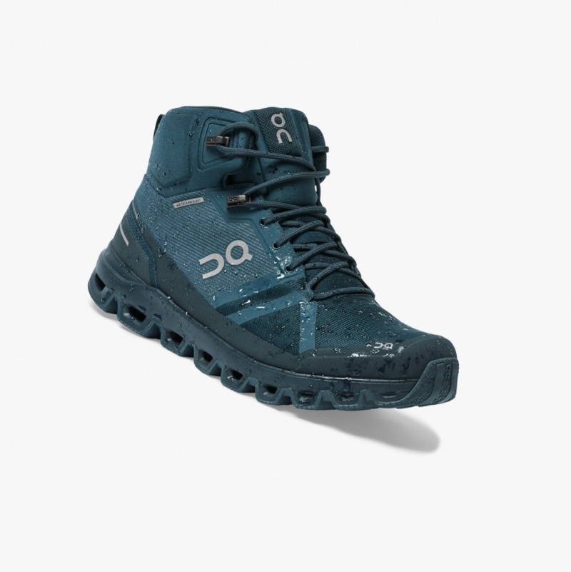 Navy Men's On Running Cloudrock Waterproof Hiking Boots | 239671-CYH