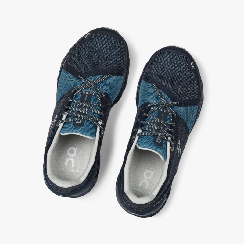 Navy Women's On Running Cloudstratus Road Running Shoes | 087936-GZH