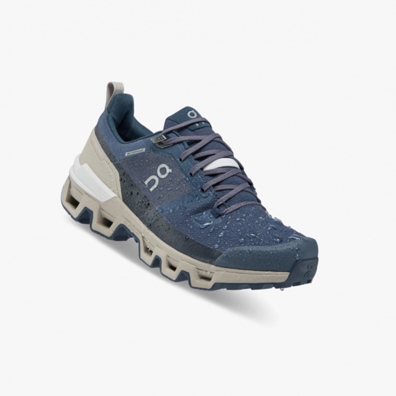 Navy Women's On Running Cloudwander Waterproof Running Shoes | 309184-HYC