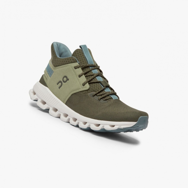 Olive Men's On Running Cloud Hi Edge Road Running Shoes | 567328-GPJ