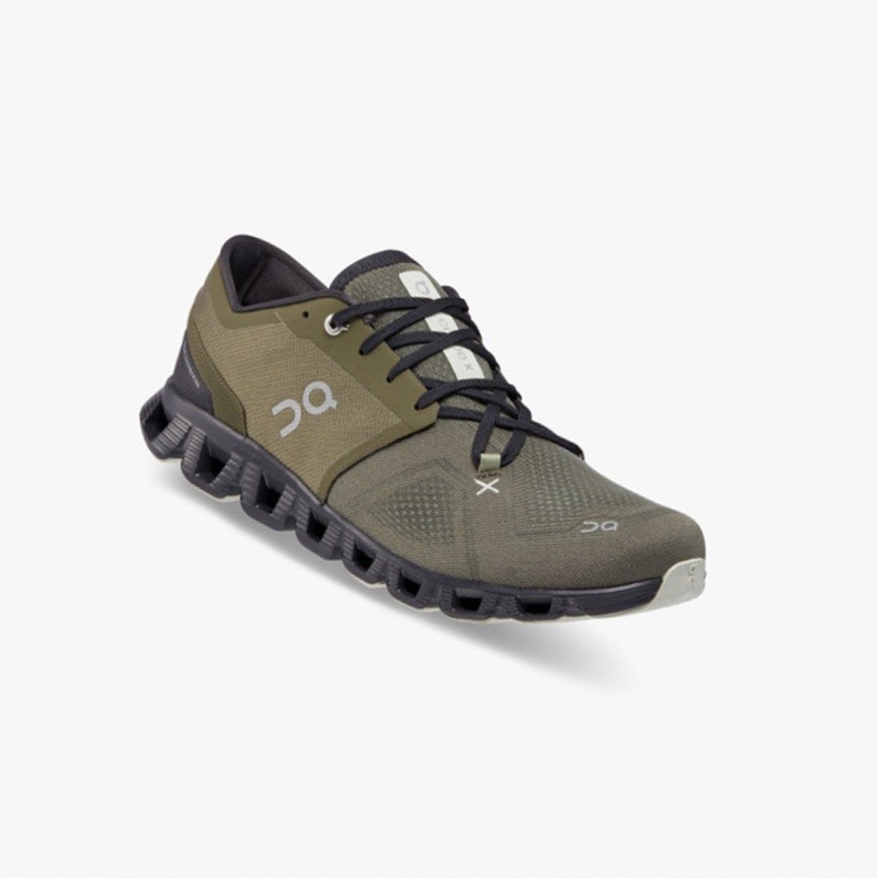 Olive Men's On Running Cloud X 3 Training Shoes | 813765-EYG