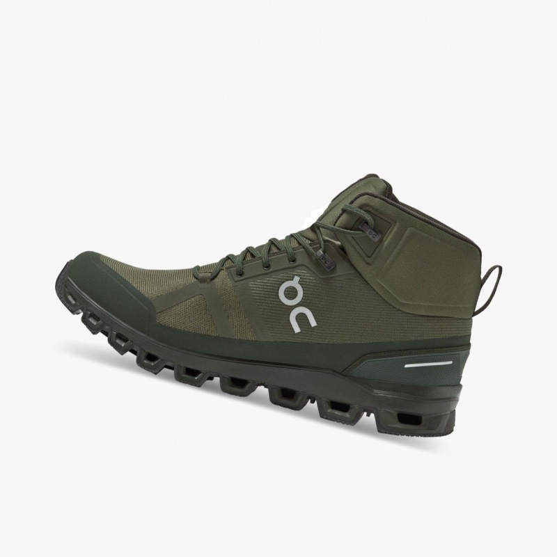 Olive Men's On Running Cloudrock Waterproof Hiking Boots | 241598-AQK