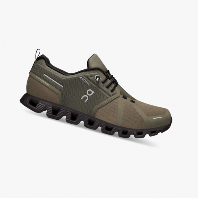 Olive / Black Men\'s On Running Cloud 5 Waterproof Running Shoes | 213594-YFM