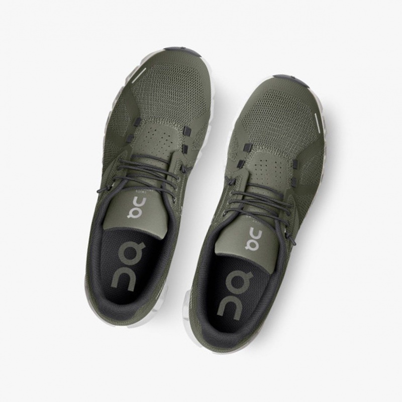 Olive / White Men's On Running Cloud 5 Running Shoes | 748603-KTS