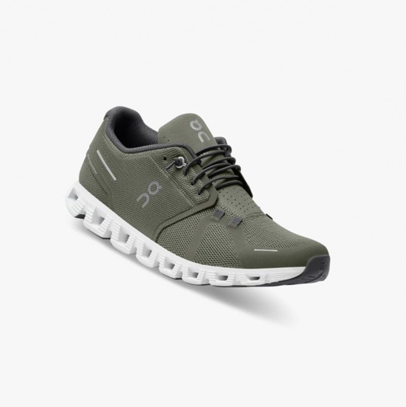 Olive / White Men's On Running Cloud 5 Running Shoes | 748603-KTS