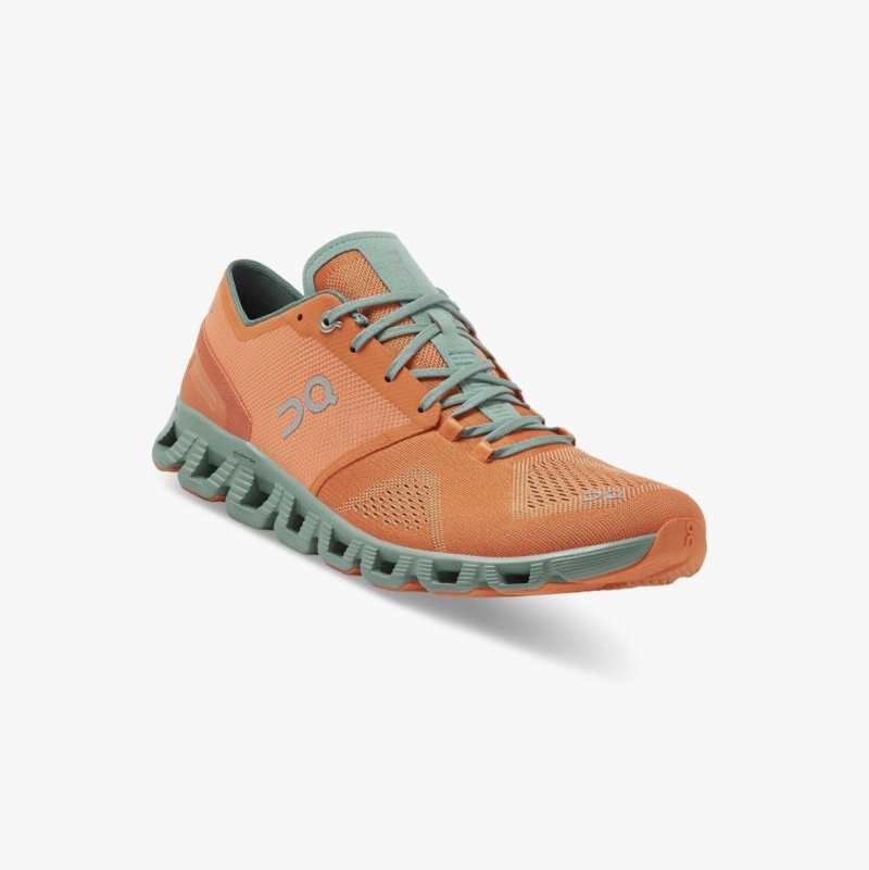 Orange Men's On Running Cloud X Training Shoes | 713265-BWR