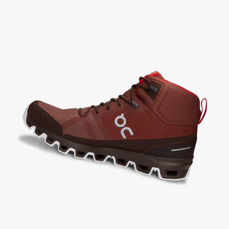 Red Men's On Running Cloudrock Waterproof Hiking Boots | 387206-GHF