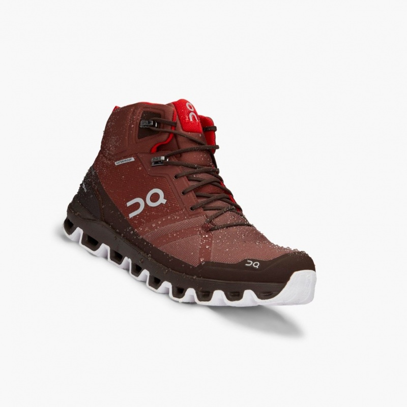 Red Men's On Running Cloudrock Waterproof Hiking Boots | 387206-GHF