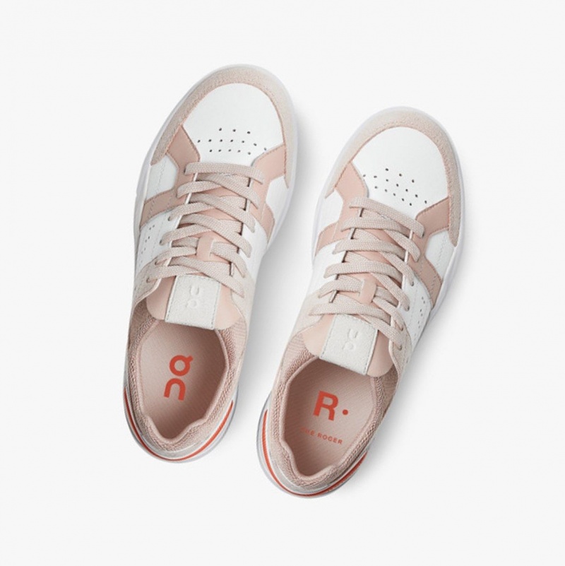 Rose / White Women's On Running THE ROGER Clubhouse Sneakers | 407316-VXN