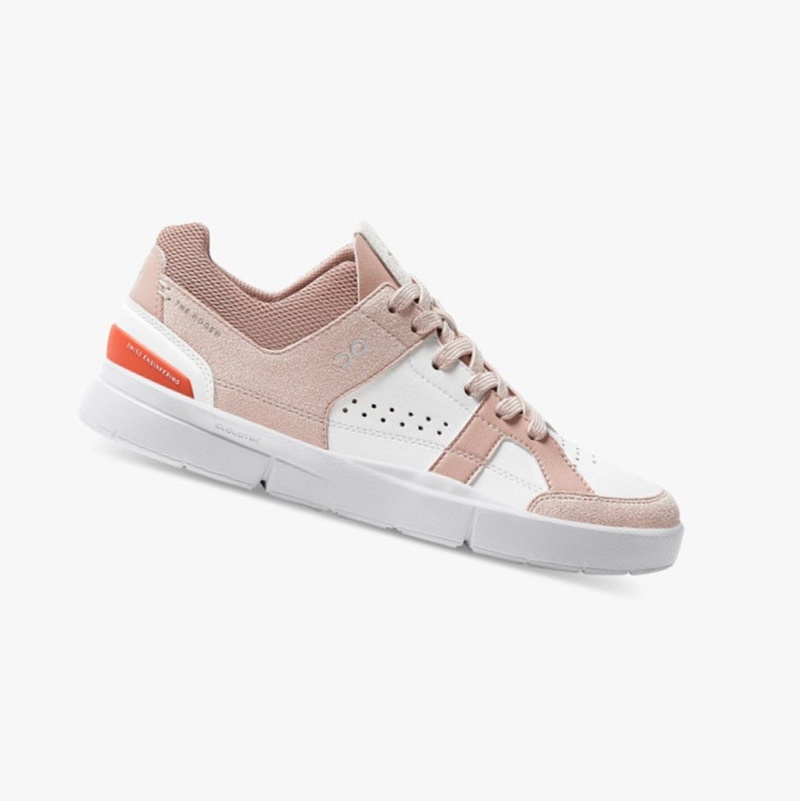 Rose / White Women\'s On Running THE ROGER Clubhouse Sneakers | 407316-VXN