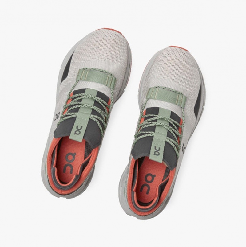 Silver / Orange Men's On Running Cloudnova Sneakers | 837265-RNG